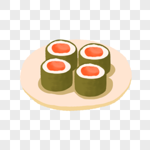日本料理四个火腿寿司图片