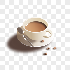 咖啡咖啡杯可可豆高清图片