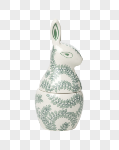 绿色兔子瓷罐图片