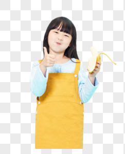 小女孩吃香蕉图片