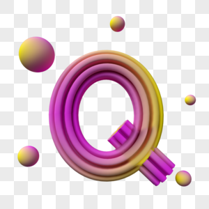 C4D免抠渐变紫色字母图片