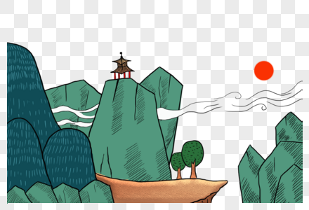 绿水就是金山银山矢量立体艺术字高清图片青山卡通素材高清图片绿水