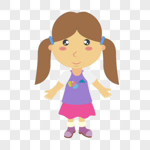 卡通可爱小女孩装饰素材图案图片素材