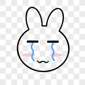 一只伤心哭泣的卡通兔子图片