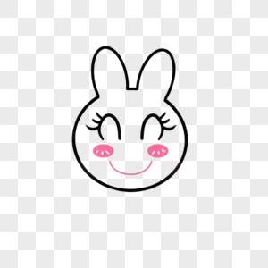 一只笑弯眼的可爱兔子图片