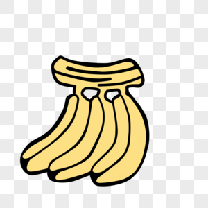 手绘新鲜水果黄色香蕉图片