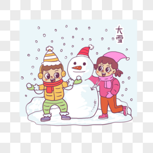 堆雪人的孩子图片