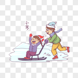 玩雪车的孩子高清图片