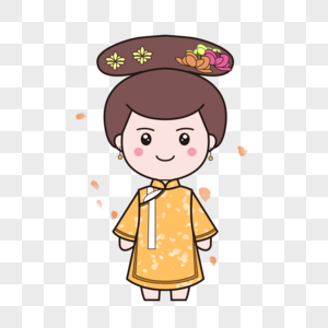 卡通清朝格格图片素材