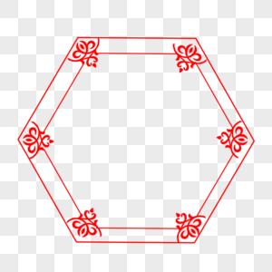 创意中国风几何红色边框图片