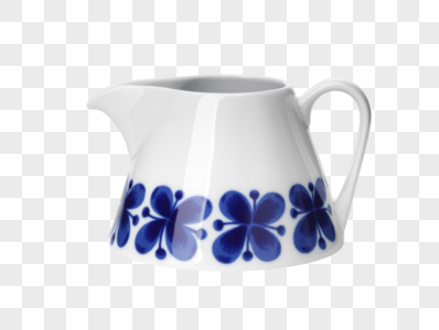 蓝色花朵图案牛奶壶图片