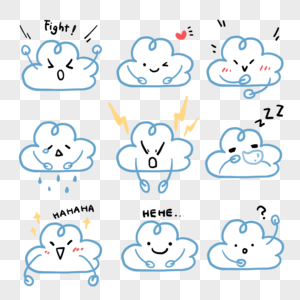 图标唯美小白云表情包素材