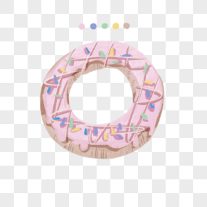 手绘粉色甜甜圈图片