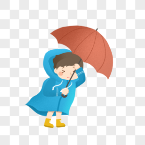 暴雨中撑着伞的男孩图片