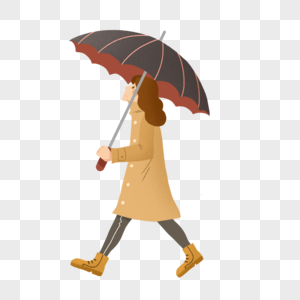 暴雨天撑着伞的女士图片