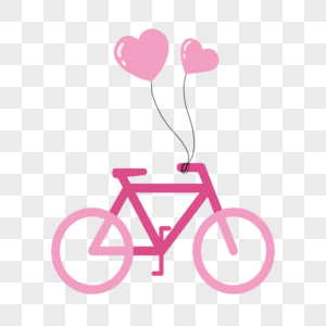 浪漫情人节爱心自行车图片
