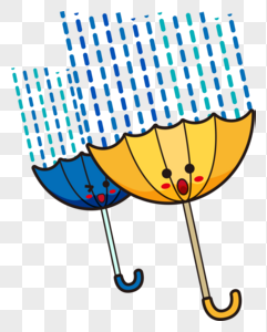 暴雨中的伞图片