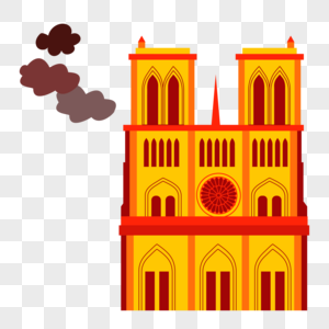 矢量巴黎圣母院大火图片
