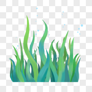 海底海草泡泡元素图片