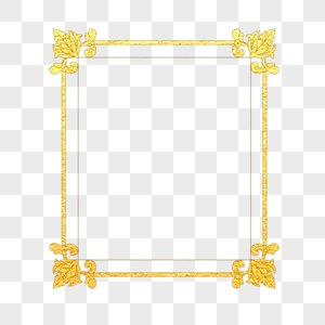 金色方形花纹边框元素图片