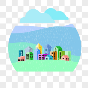 暴雨中的城市图片