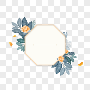 手绘水彩风格鲜花边框素材元素素材下载 正版素材 摄图网