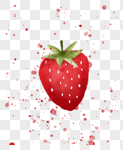 草莓水彩图片
