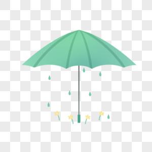 绿色的雨伞图片
