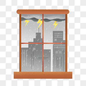 下雨天的窗台图片