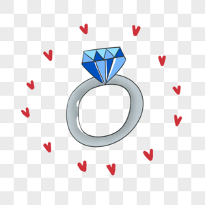 蓝色钻石戒指图片