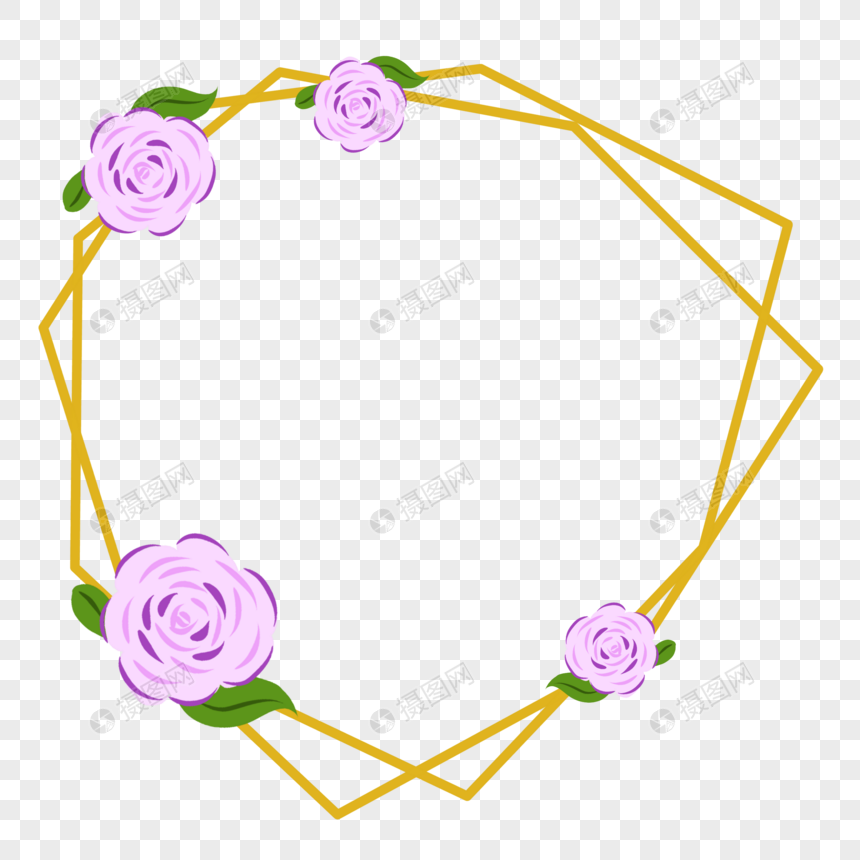 玫瑰边框花环图片