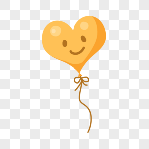 黄色爱心气球图片