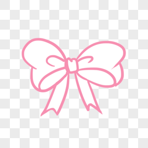 粉色线条蝴蝶结高清图片
