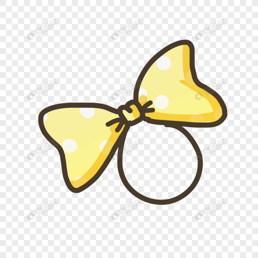 黄色卡通蝴蝶结头绳