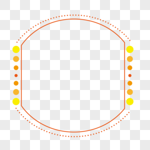 黄色圆弧边框高清图片