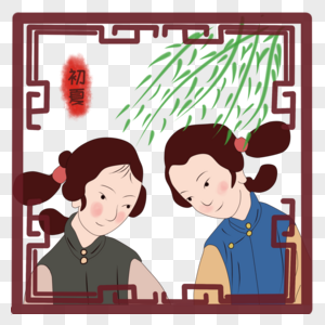 初夏的古代女孩图片