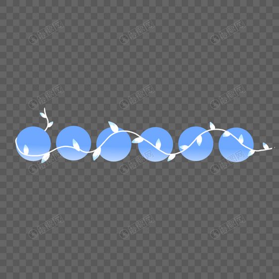 清新省略号符号手绘蓝色渐变装饰图案图片