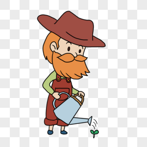 浇水的园丁图片素材