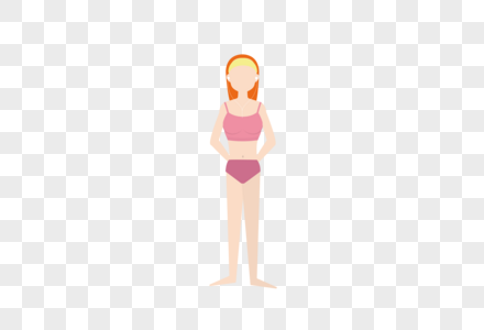 AI矢量图扁平化人物运动女孩泳衣女孩图片