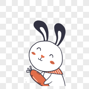 拿着胡萝卜的兔子图片
