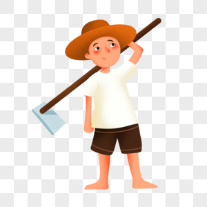 农民真人图片扛着锄头的农民素材