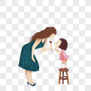 母亲节妈妈和孩子亲吻图片