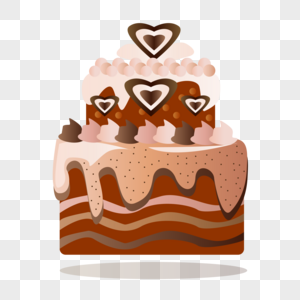 扁平化情人节巧克力蛋糕图片