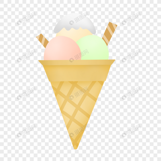 夏日冰淇淋甜筒图片