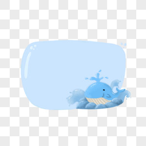 蓝色清新海豚气泡边框图片