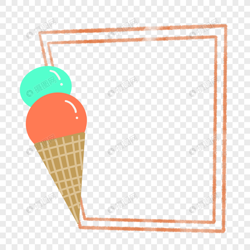 手绘冰淇淋边框图片