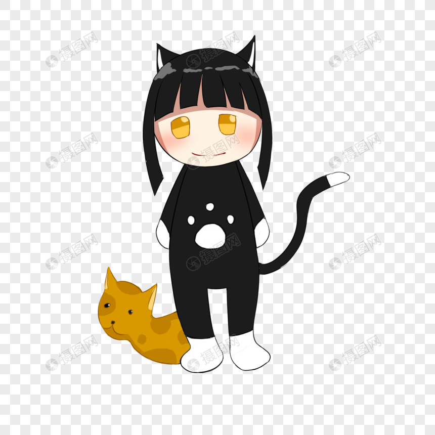 可爱猫咪女生图片