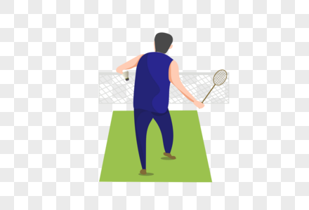 男子打羽毛球图片