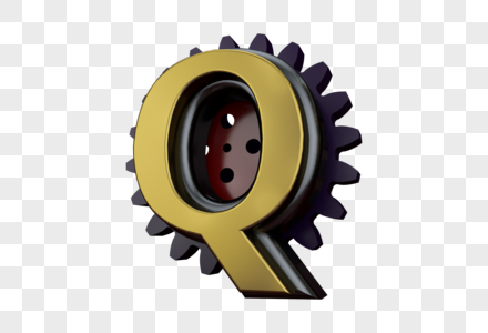 立体齿轮字母Q图片