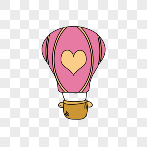 浪漫情人节爱心热气球图片